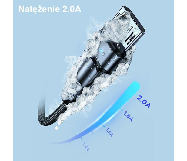 USAMS Kabel pleciony obrotowy U60 2A microUSB czarny - 1569082 - zdjęcie 9